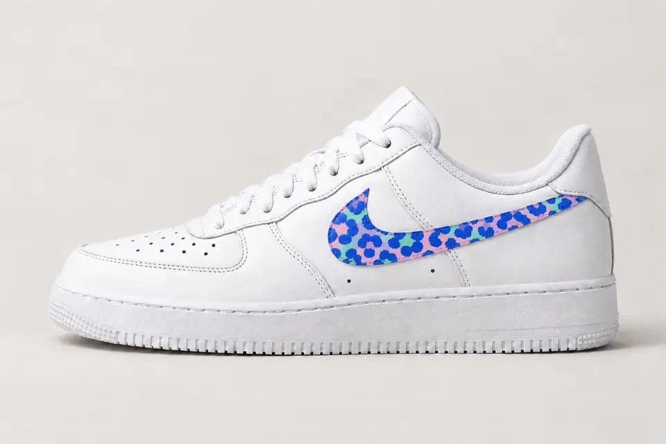 Air Force 1 Animal coloris bleu et pastel, vue de profil