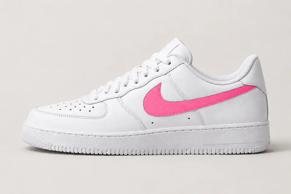 Air Force 1 Bébé Rose coloris rose, vue de profil