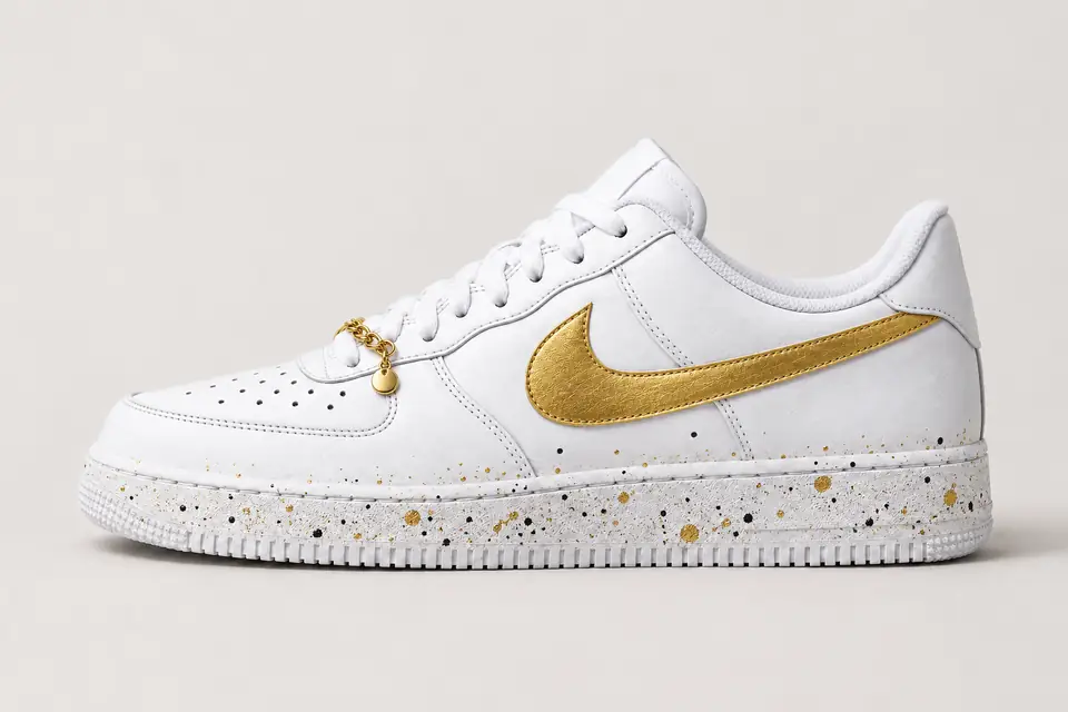 Air Force 1 Chaîne Or Splash coloris or, vue de profil