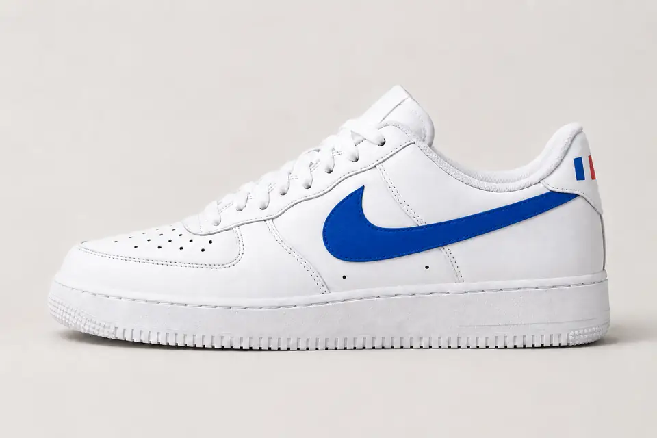 Air Force 1 France coloris bleu, vue de profil