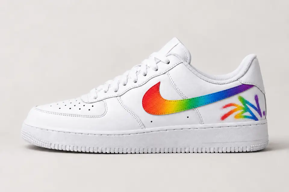 Air Force 1 Graffiti coloris multicolore, vue de profil