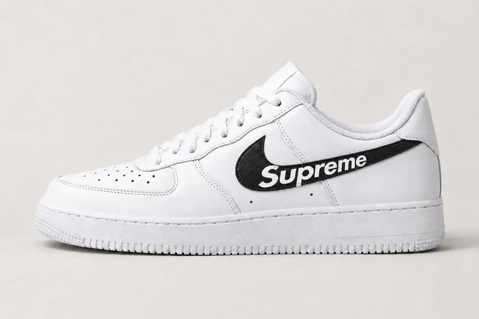 Air Force 1 Homme Supreme coloris noir, vue de profil