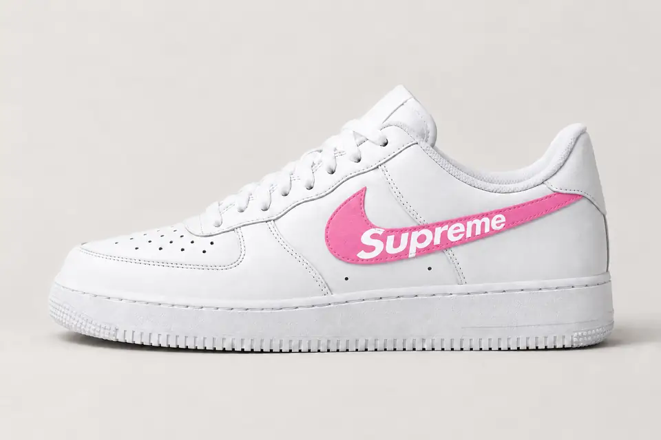 Air Force 1 Homme Supreme coloris rose, vue de profil
