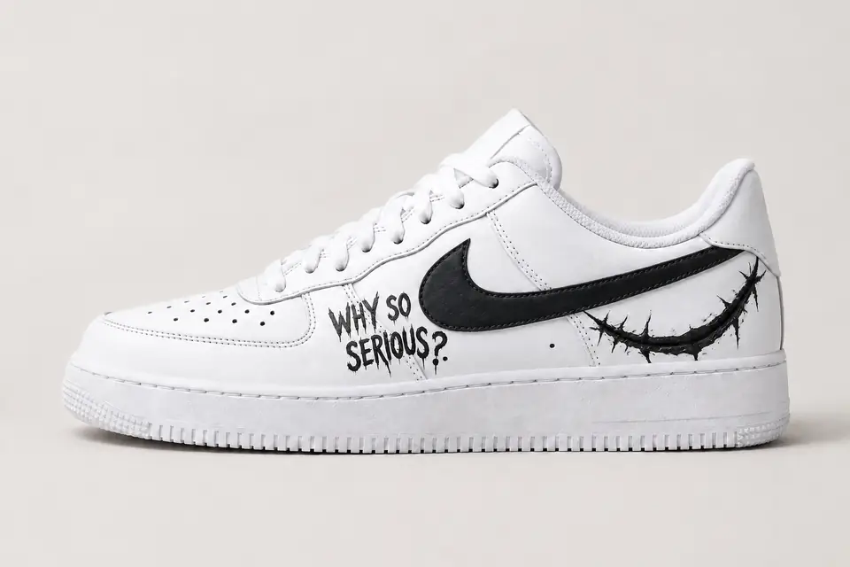 Air Force 1 Joker coloris noir et blanc, vue de profil