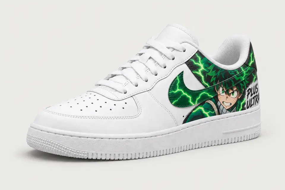 Air Force 1 My Hero Academia coloris noir, vue de trois quarts