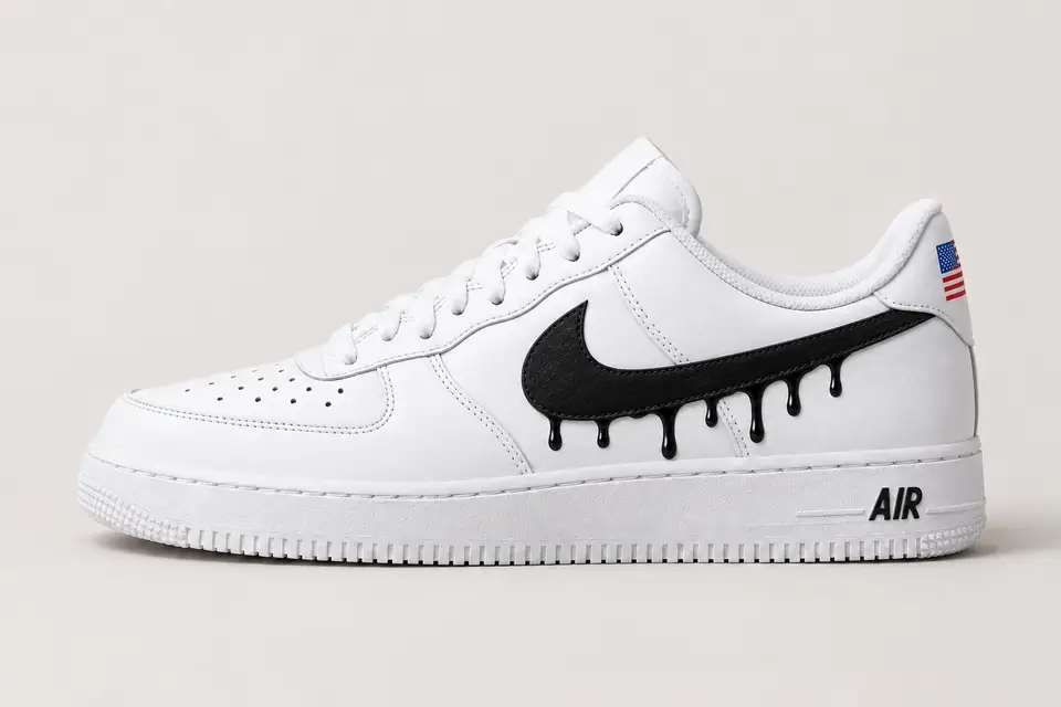 Air Force 1 NYC Drip coloris noir, vue de profil