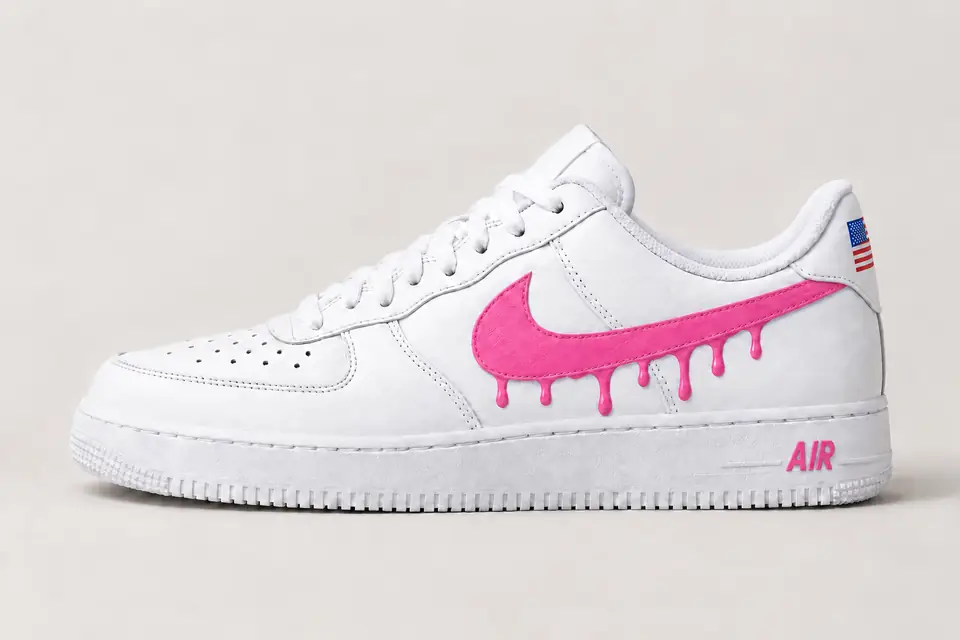 Air Force 1 NYC Drip coloris rose, vue de profil