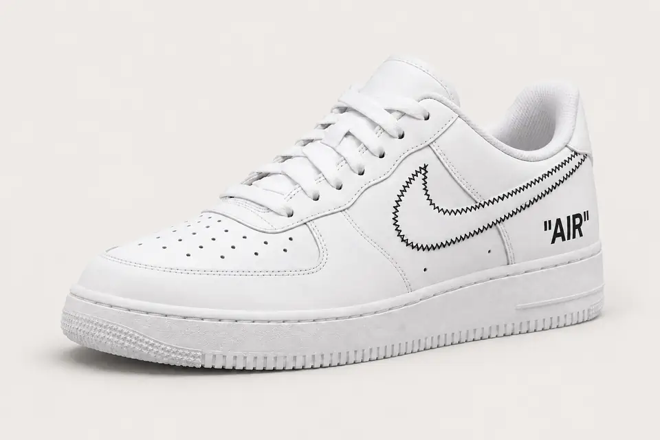 Air Force 1 Off-White Grey coloris gris, vue de trois quarts