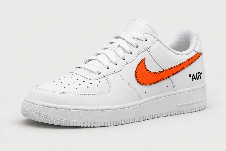 Air Force 1 Off-White Orange coloris orange, vue de trois quarts