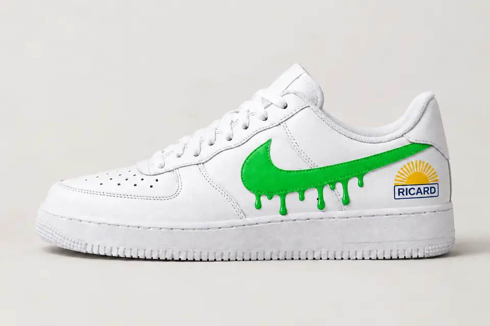 Air Force 1 Ricard Drip coloris vert, vue de profil