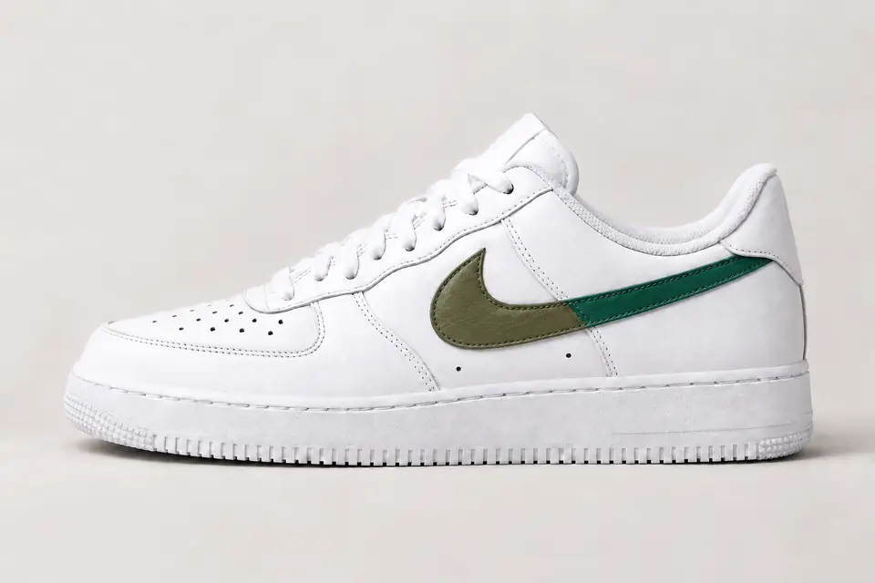Air Force 1 Transparente coloris kaki et vert, vue de profil