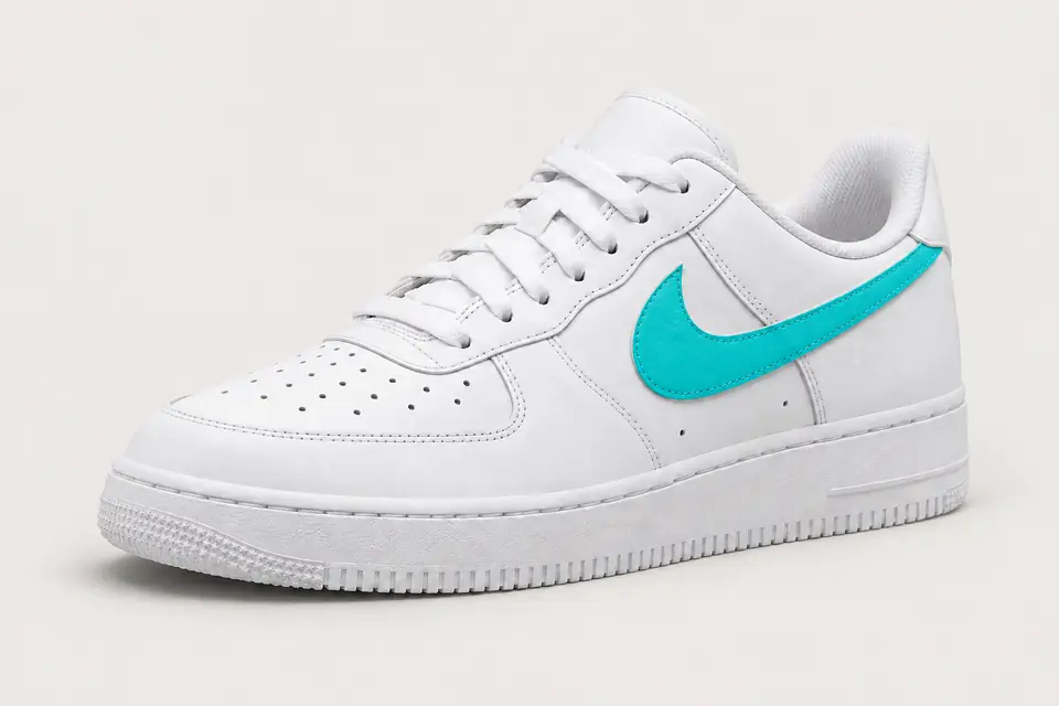 Air Force 1 Turquoise Femme coloris turquoise, vue de trois quarts