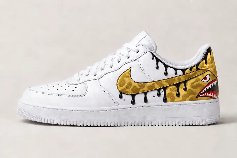 Air Force Bape Drip coloris or, vue de profil
