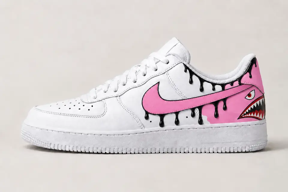Air Force Bape Drip coloris rose, vue de profil