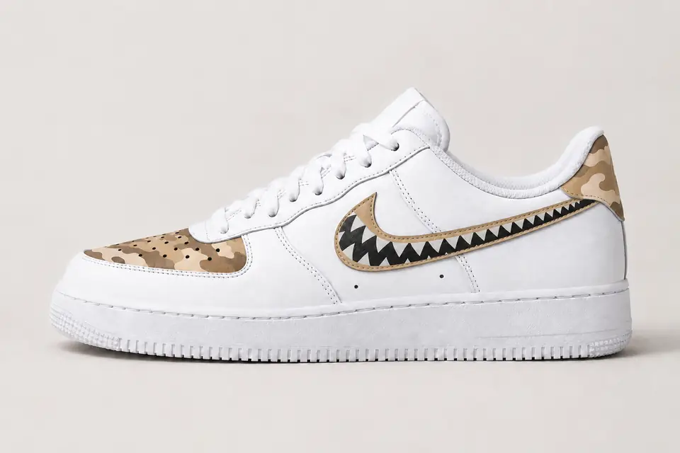 Air Force Bape Star coloris beige, vue de profil