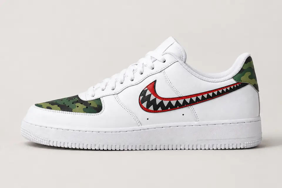 Air Force Bape Star coloris noir, vue de profil