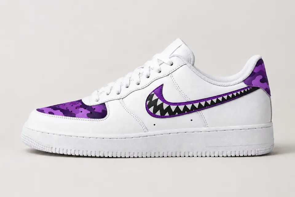 Air Force Bape Star coloris violet, vue de profil