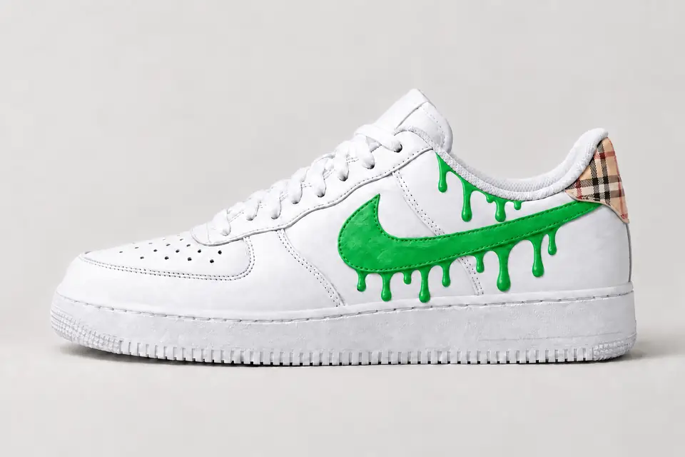 Air Force Burberry Drip coloris vert, vue de profil