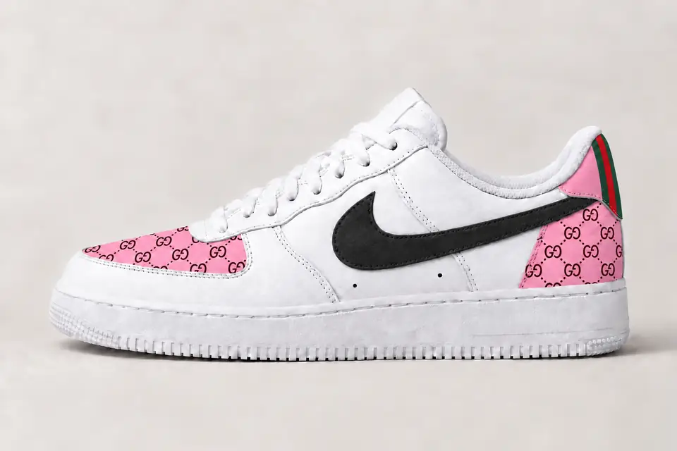 Air Force Gucci Femme coloris rose, vue de profil