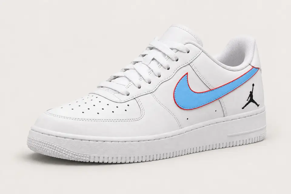 Air Force Jordan Bleu Ciel coloris bleu ciel, vue de trois quarts
