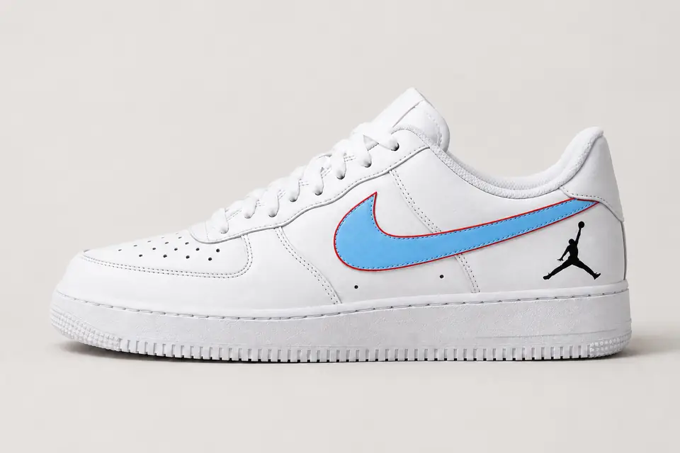 Air Force Jordan Bleu Ciel coloris bleu ciel, vue de profil