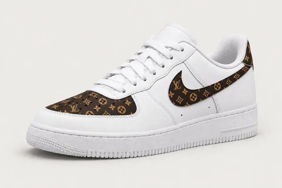 Air Force Louis Vuitton Femme coloris noir, vue de trois quarts