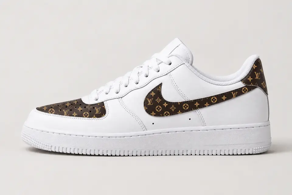 Air Force Louis Vuitton Noir coloris noir, vue de profil