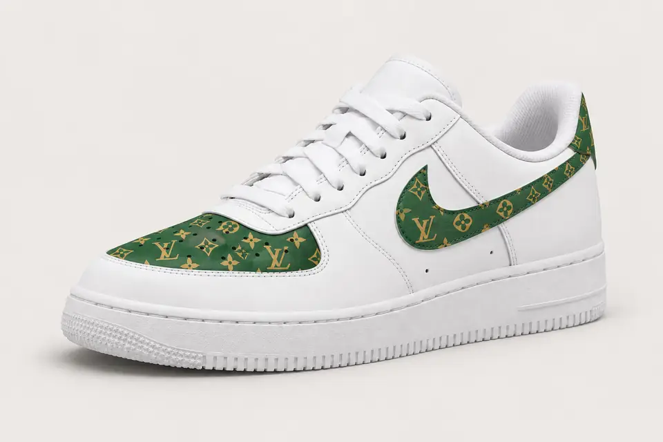 Air Force Louis Vuitton Vert coloris vert, vue de trois quarts