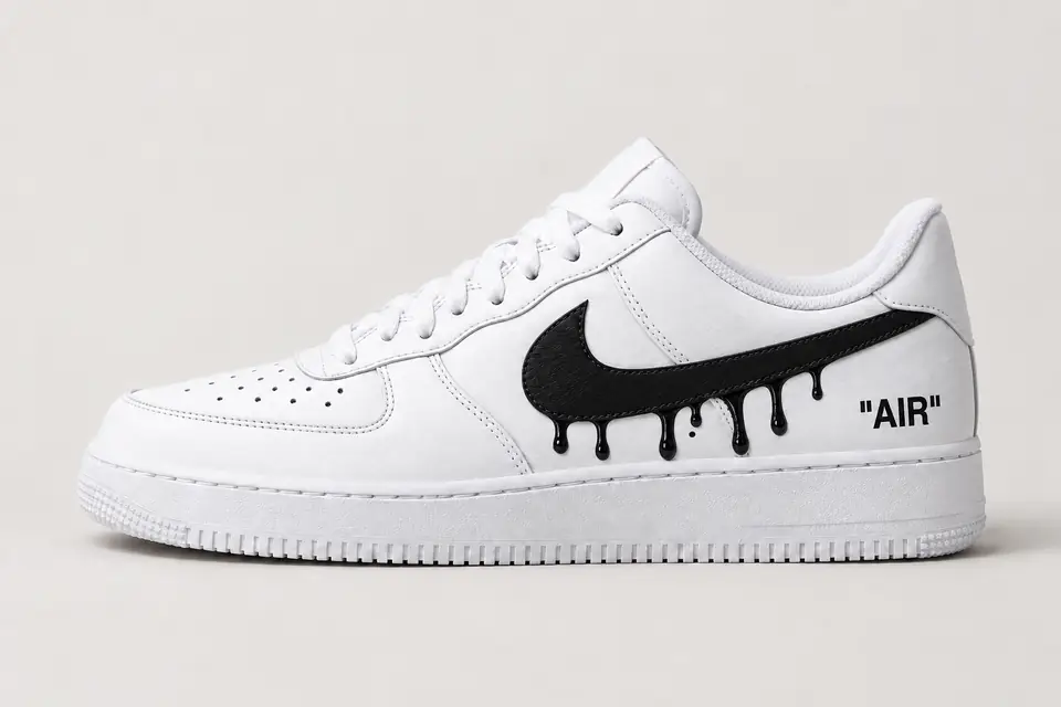 Air Force Off White Drip coloris noir, vue de profil