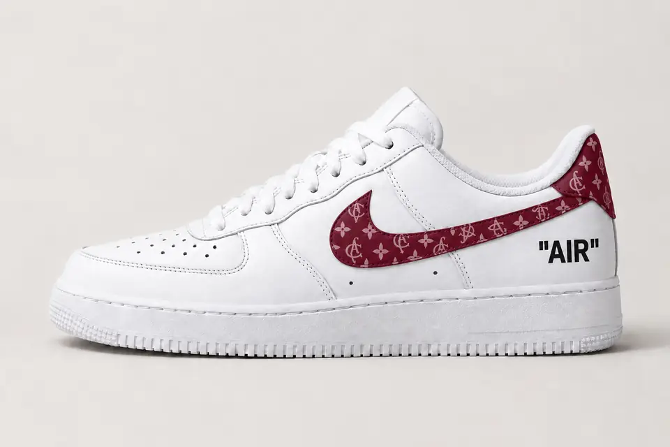 Air Force Off-White Jaune Monogramme coloris bordeaux, vue de profil