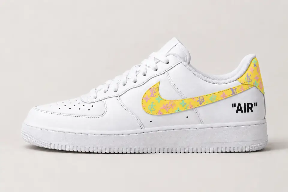 Air Force Off-White Jaune Monogramme coloris jaune et pastel, vue de profil