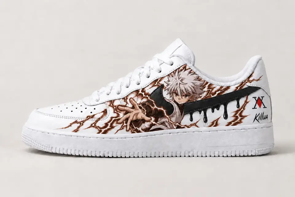 Air Force One Custom Hunter x Hunter Drip coloris marron, vue de profil