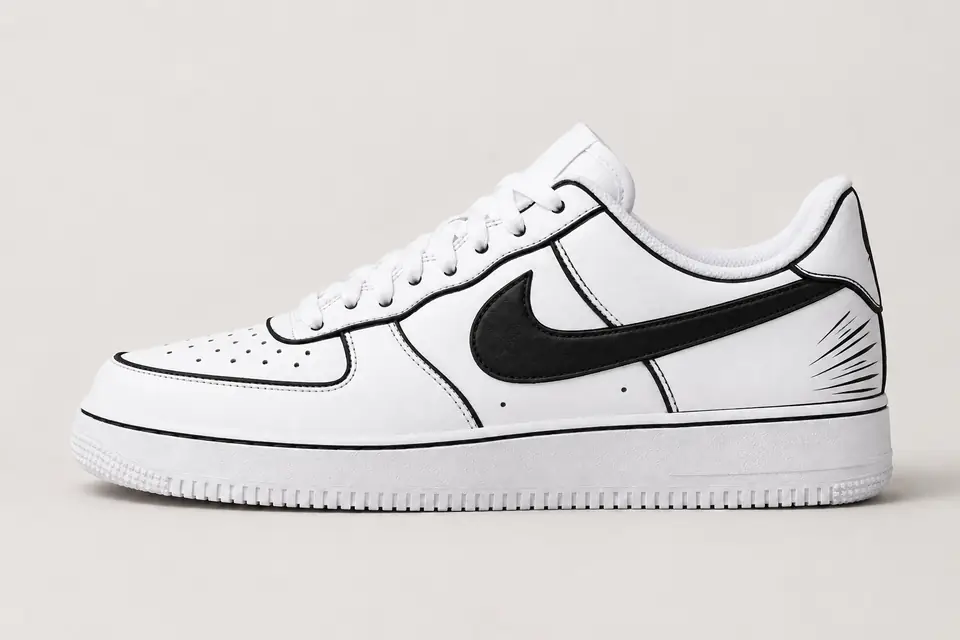 Air Force One Dessin Animé coloris noir, vue de profil