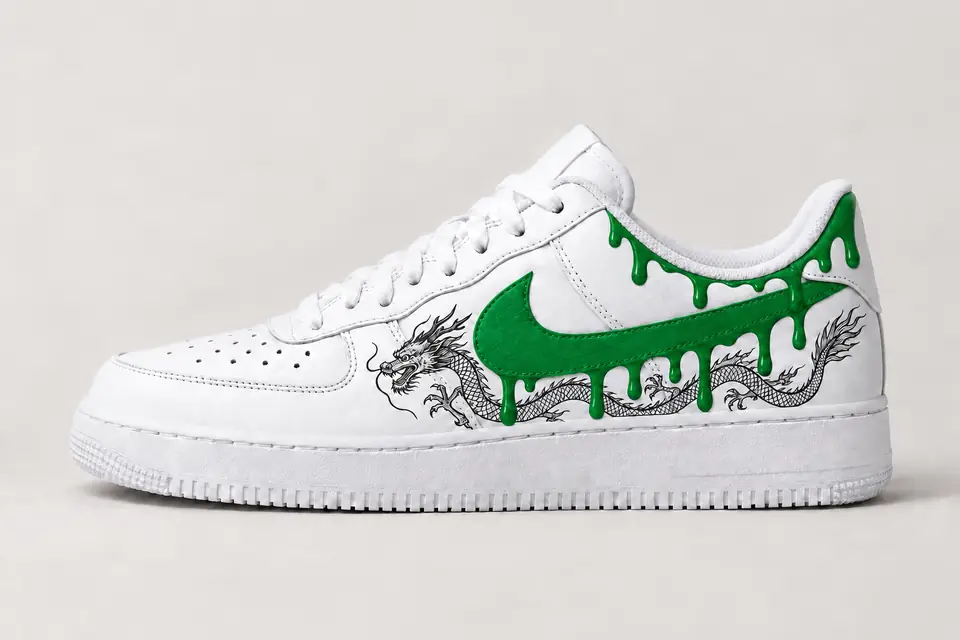 Air Force One Dragon Drip coloris vert, vue de profil