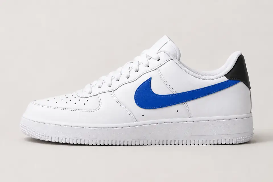 Air Force One Noir et Bleu coloris bleu, vue de profil