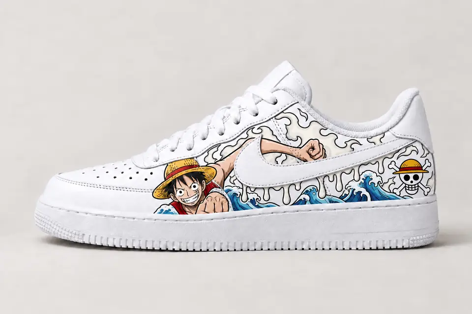 Air Force One Piece Drip coloris blanc, vue de profil