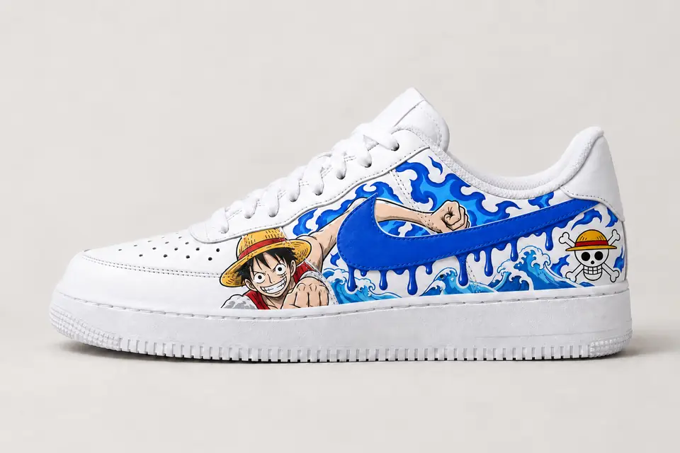 Air Force One Piece Drip coloris bleu, vue de profil