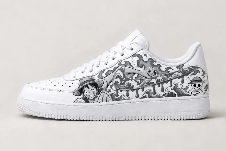 Air Force One Piece Drip coloris gris, vue de profil