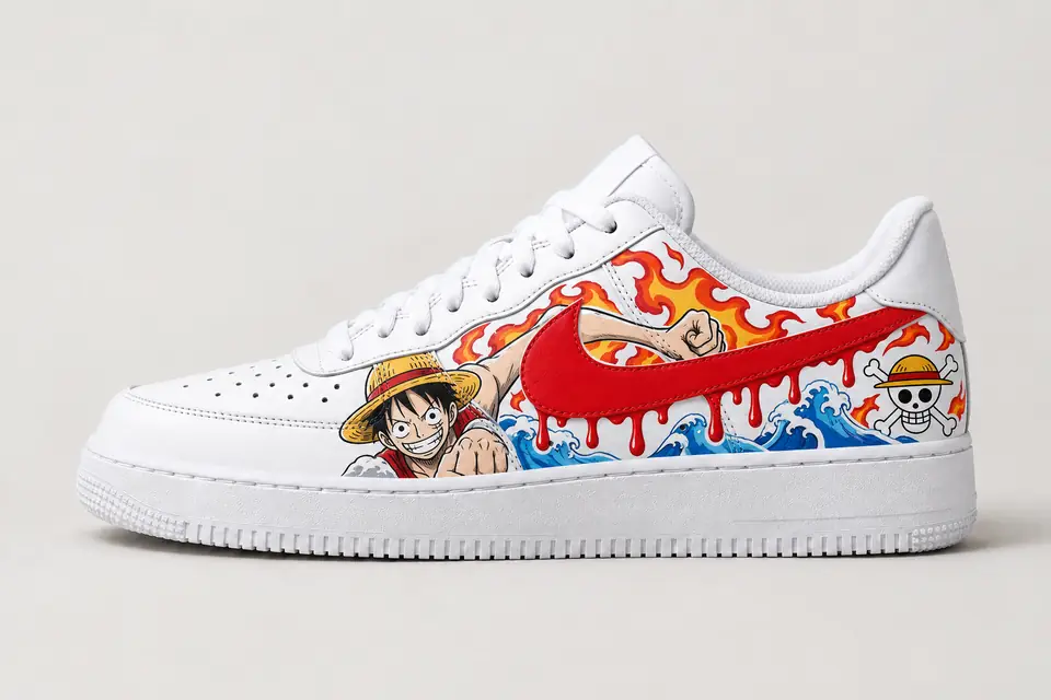 Air Force One Piece Drip coloris rouge, vue de profil