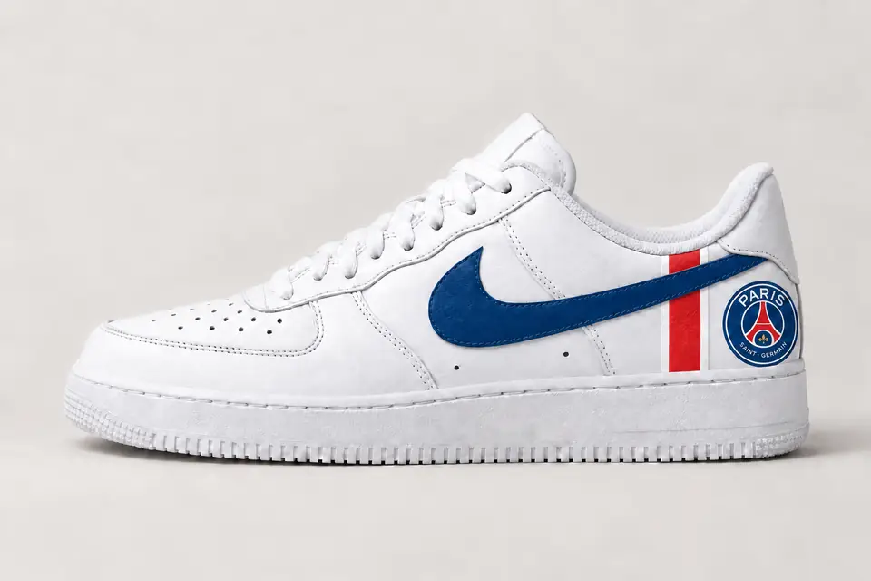 Air Force One PSG coloris blanc, vue de profil