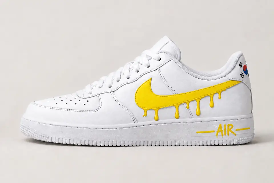 Air Force One South Korea Drip coloris jaune, vue de profil