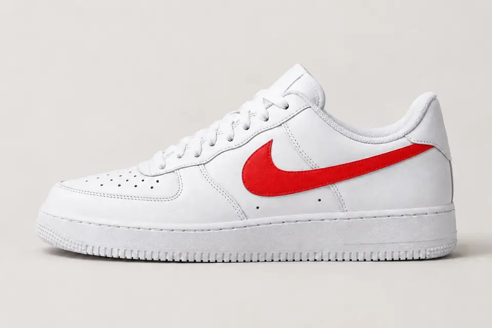 Air Force One Swoosh Rouge coloris rouge, vue de profil