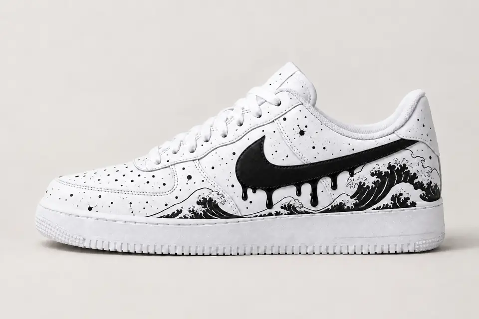 Air Force One Vague Kanagawa Drip coloris noir, vue de profil