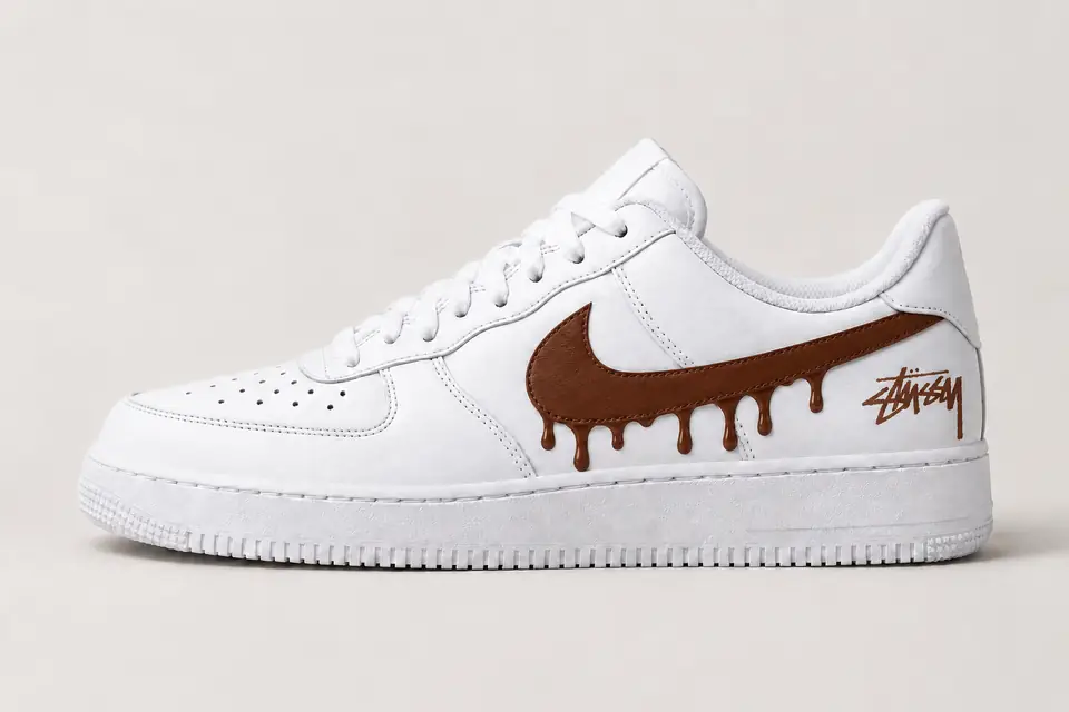 Air Force Stüssy Drip coloris marron, vue de profil