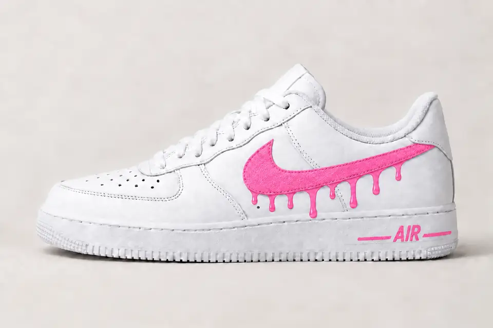 Air Force Tissu Drip coloris rose, vue de profil