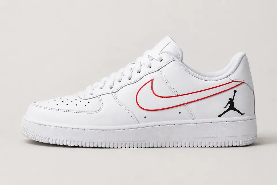 Jordan Air Force 1 Rouge coloris rouge, vue de profil