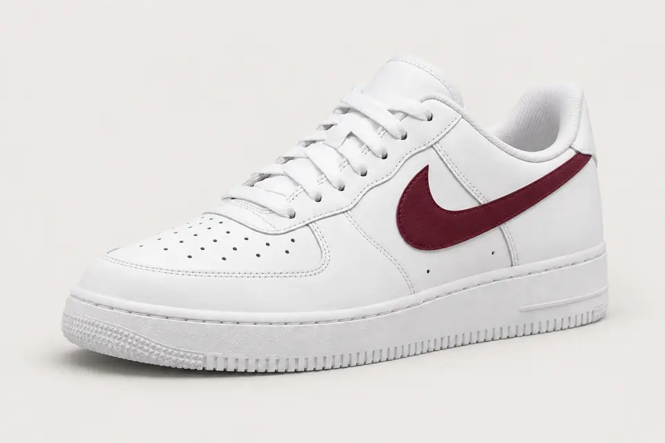 Nike Air Force 1 Bordeaux Femme coloris bordeaux, vue de trois quarts